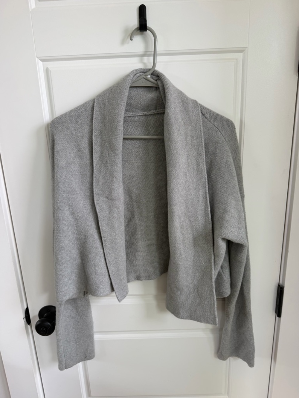 Light Gray Open-Front Women's Sweater Cardigan